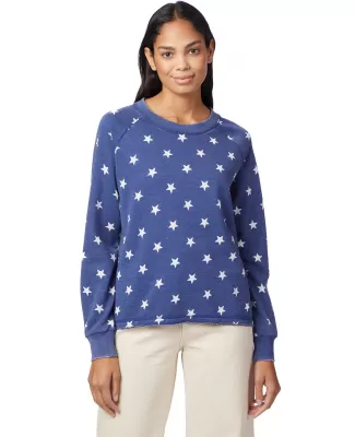 Alternative Apparel 8626 Ladies' Lazy Day Pullover in Navy stars