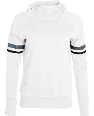 Augusta Sportswear 5441 Girls Spry Hooded Sweatshi in White/ blk/ grph