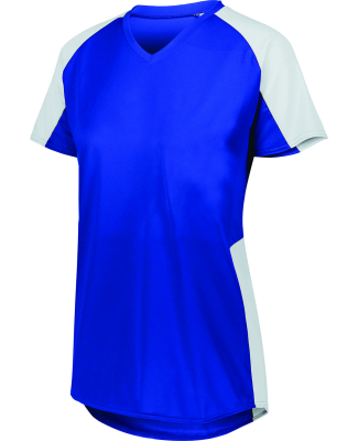 Augusta Sportswear 1522 Ladies' Cutter Jersey T-Sh in Royal/ white