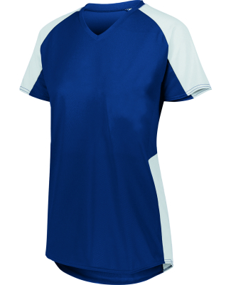 Augusta Sportswear 1522 Ladies' Cutter Jersey T-Sh in Navy/ white