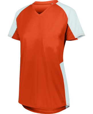 Augusta Sportswear 1522 Ladies' Cutter Jersey T-Sh in Orange/ white