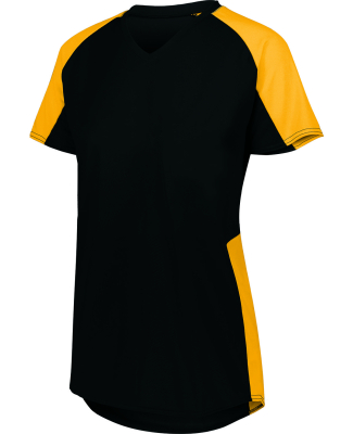 Augusta Sportswear 1523 Girls Cutter Jersey T-Shir in Black/ gold