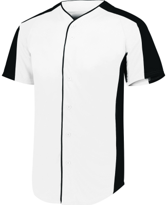 Augusta Sportswear 1656 Youth Full-Button Baseball in White/ black