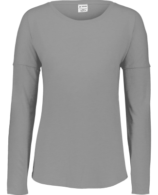 Augusta Sportswear 3077 Ladies' Tri-Blend Long Sle in Grey heather