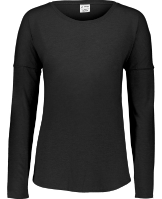 Augusta Sportswear 3077 Ladies' Tri-Blend Long Sle in Black heather