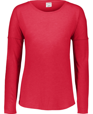 Augusta Sportswear 3077 Ladies' Tri-Blend Long Sle in Red heather