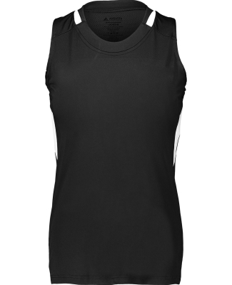 Augusta Sportswear 2437 Girls Crossover Sleeveless in Black/ white