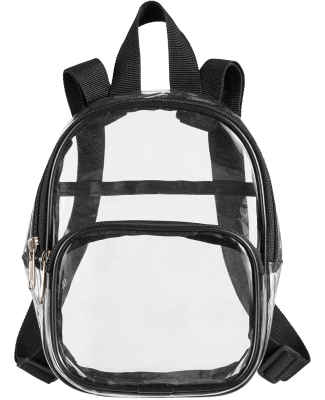 BAGedge BE268 Unisex Clear PVC Mini Backpack in Black