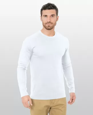 Bayside Apparel 9550 Unisex Fine Jersey Long-Sleev in White