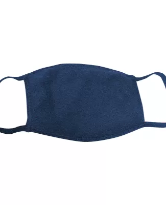 Bayside Apparel 1900 Adult Cotton Face Mask Made i in Heather navy