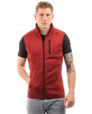 Burnside Clothing 3910 Men's Sweater Knit Vest in Heather red