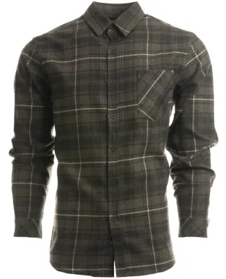 Burnside Clothing 8212 Woven Plaid Flannel With Bi in Charcoal/ blue