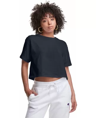 Champion Clothing T453W Ladies' Cropped Heritage T in Navy