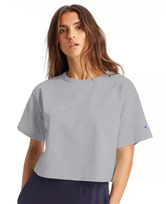 Champion Clothing T453W Ladies' Cropped Heritage T in Oxford gray