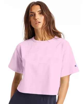 Champion Clothing T453W Ladies' Cropped Heritage T in Pink candy