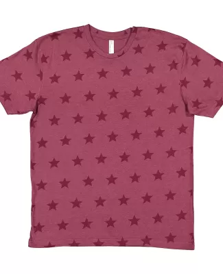 Code V 3929 Mens' Five Star T-Shirt BURGUNDY STAR