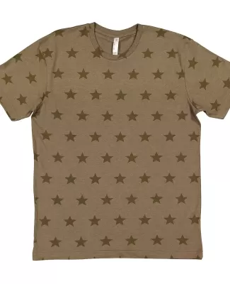 Code V 3929 Mens' Five Star T-Shirt MILTARY GRN STAR