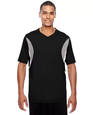 Core 365 TT10 Men's Short-sleeve Athletic V-neck T BLACK/ SP SILVER