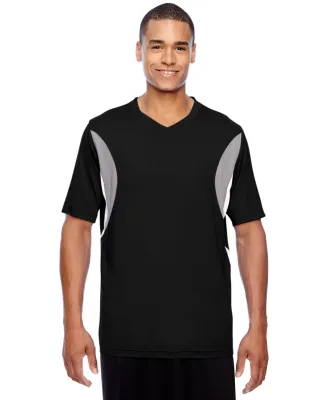 Core 365 TT10 Men's Short-sleeve Athletic V-neck T BLACK/ SP SILVER