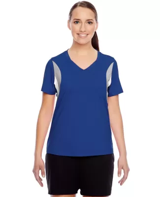 Core 365 JGWMC Ladies' Short-sleeve Athletic V-nec SP ROYAL/ SP SIL