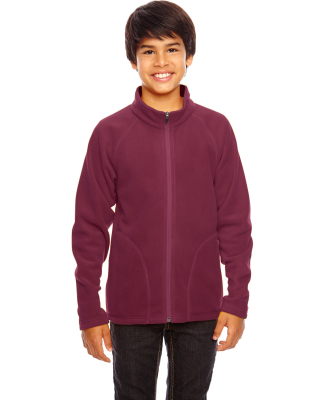 Team 365 TT90Y Youth Campus Microfleece Jacket in Sport maroon