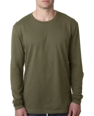Next Level 3601 Men's Long Sleeve Crew in Military green