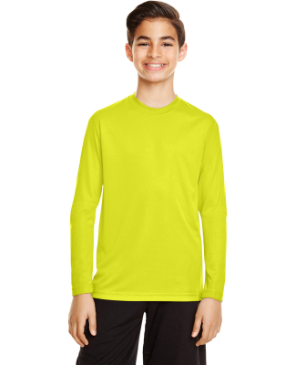 Team 365 TT11YL Youth Zone Performance Long-Sleeve in Safety yellow