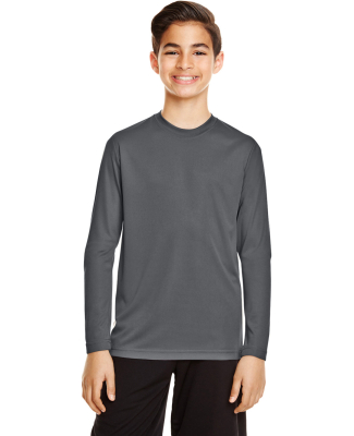 Team 365 TT11YL Youth Zone Performance Long-Sleeve in Sport graphite