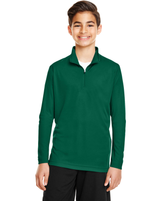 Team 365 TT31Y Youth Zone Performance Quarter-Zip in Sport forest