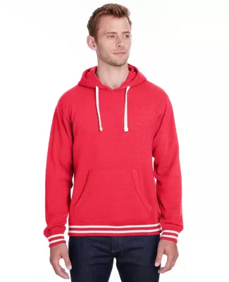 J America 8649 Adult Relay Hooded Sweatshirt RED