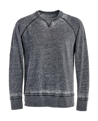 J America 8920 Adult Vintage Zen Crewneck Sweatshi in Dark smoke