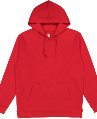 LA T 201Z Adult Pullover Fleece Hoodie in Red