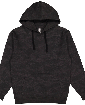 LA T 201Z Adult Pullover Fleece Hoodie in Storm camo