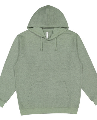 LA T 201Z Adult Pullover Fleece Hoodie in Bamboo blackout