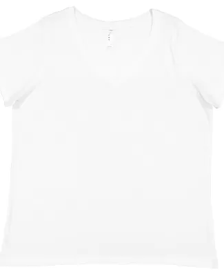 LA T 3817 Ladies' Curvy V-Neck Fine Jersey T-Shirt BLENDED WHITE