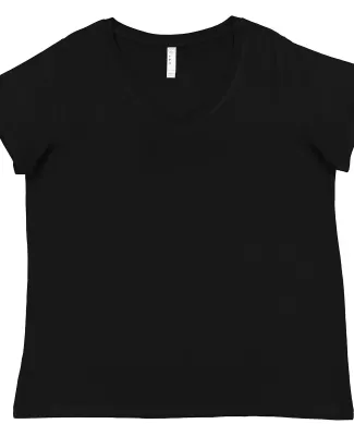 LA T 3817 Ladies' Curvy V-Neck Fine Jersey T-Shirt BLENDED BLACK