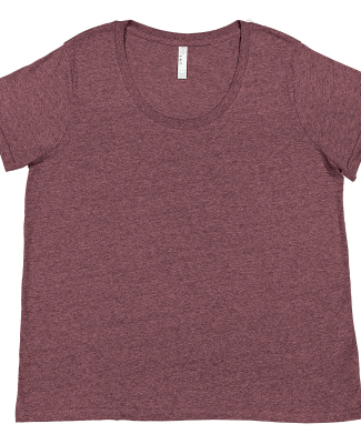 LA T 3816 Ladies' Curvy Fine Jersey T-Shirt in Sangria blackout