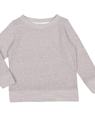 LA T 2279 Youth French Terry Long Sleeve Crewneck  in Gray melange