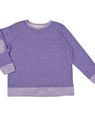 LA T 2279 Youth French Terry Long Sleeve Crewneck  in Purple melange