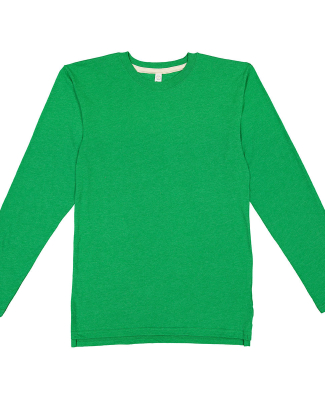 LA T 6918 Men's Fine Jersey Long-Sleeve in Vintage grn/ nat