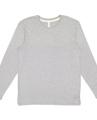 LA T 6918 Men's Fine Jersey Long-Sleeve in Heather/ natural