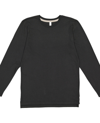 LA T 6918 Men's Fine Jersey Long-Sleeve in Black/ titanium