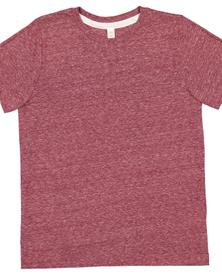 LA T 6191 Youth Harborside Melange Jersey T-Shirt in Burgundy melange