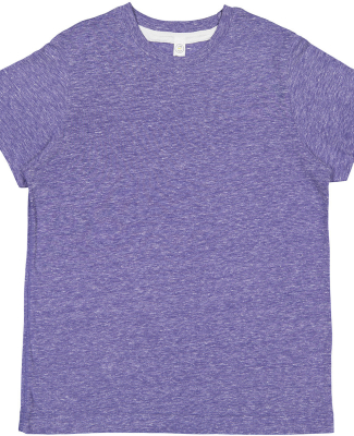 LA T 6191 Youth Harborside Melange Jersey T-Shirt in Purple melange