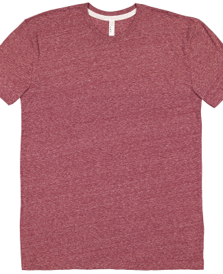 LA T 6991 Men's Harborside Melange Jersey T-Shirt in Burgundy melange