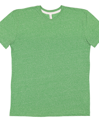 LA T 6991 Men's Harborside Melange Jersey T-Shirt in Green melange