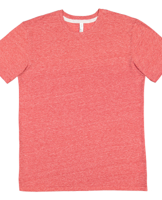 LA T 6991 Men's Harborside Melange Jersey T-Shirt in Red melange