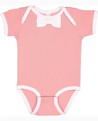 Rabbit Skins 4407 Infant Baby Rib Bow Tie Bodysuit in Mauvelous/ blrna