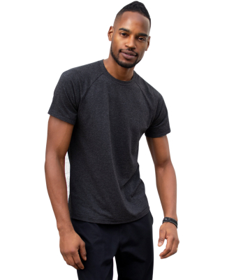 Threadfast Apparel 382R Unisex Impact Raglan T-Shi in Black heather