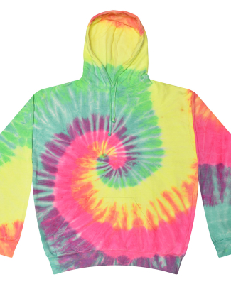 Tie-Dye CD877 Adult 8.5 oz. d Pullover Hood in Minty rainbow